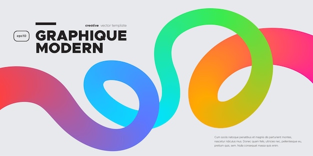 Forma ondulada con gradiente de colores Ilustración vectorial