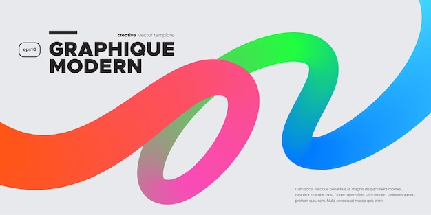 Forma ondulada con gradiente de colores Ilustración vectorial