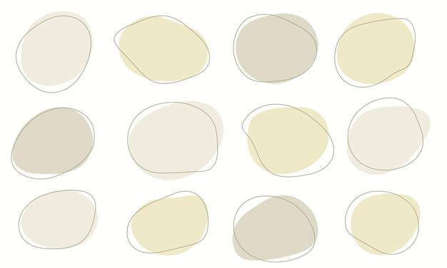 Forma orgánica abstracta forma de mancha moderna Formas básicas líquidas Forma de gota de ameba orgánica Ilustración de vector colorido abstracto Manchas básicas Elementos geométricos aislados sobre fondo blanco