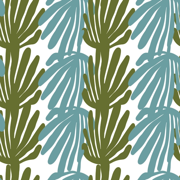 Forma orgánica simple patrón sin costuras hojas tropicales fondo papel tapiz de decoración inspirado en Matisse telón de fondo floral diseño para tela superficie de impresión textil envoltura de cubierta