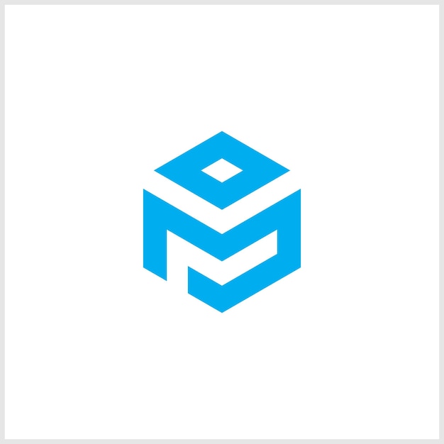 Forma de polígono de la letra MO del logotipo