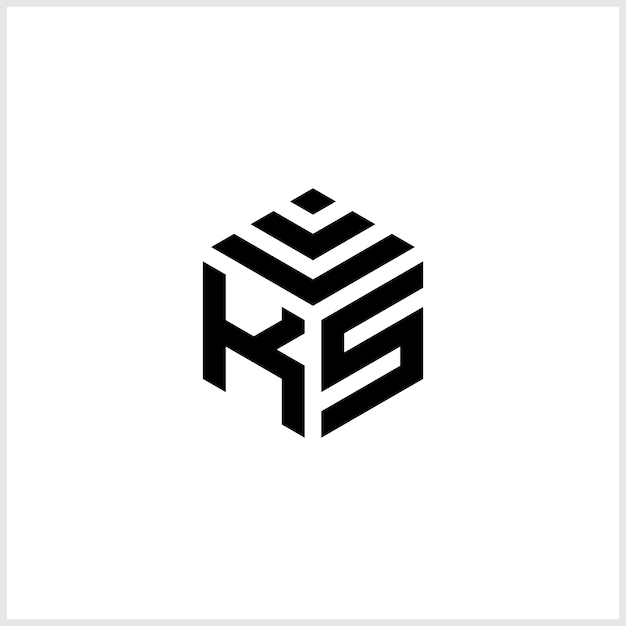 forma de polígono del logotipo de la letra ks
