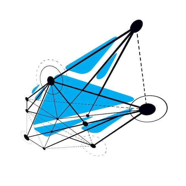 Forma polivinílica baja del vector abstracto isométrico. Ilustración moderna de tecnologías de comunicación.