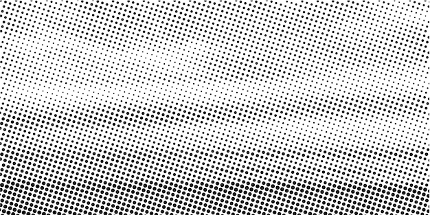 Forma de puntos blancos y negros de banner de vector de semitono de grunge abstracto