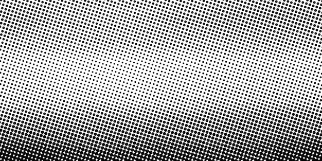 Forma de puntos blancos y negros de banner de vector de semitono de grunge abstracto