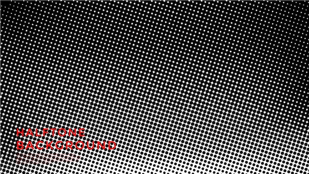 Forma de puntos blancos y negros de banner de vector de semitono de grunge abstracto