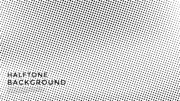 Forma de puntos blancos y negros de banner de vector de semitono de grunge abstracto