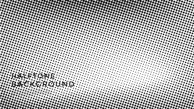 Forma de puntos blancos y negros de banner de vector de semitono de grunge abstracto