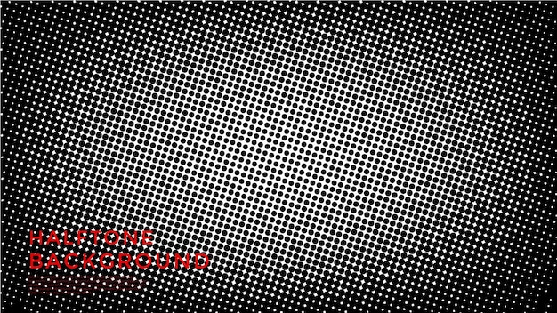 Vector forma de puntos blancos y negros de banner de vector de semitono de grunge abstracto