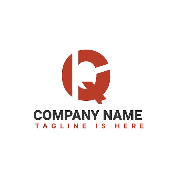 Forma Q y logotipo de letra inicial o efecto de texto.
