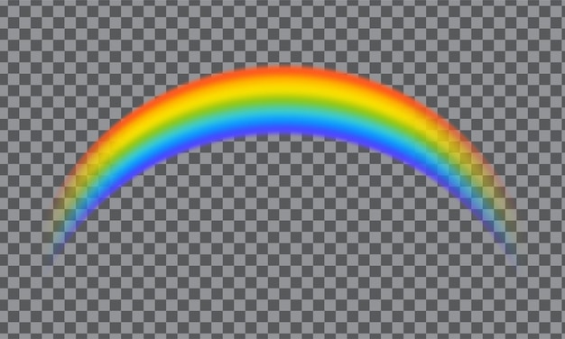 Forma realista de arco iris aislada en un fondo transparente