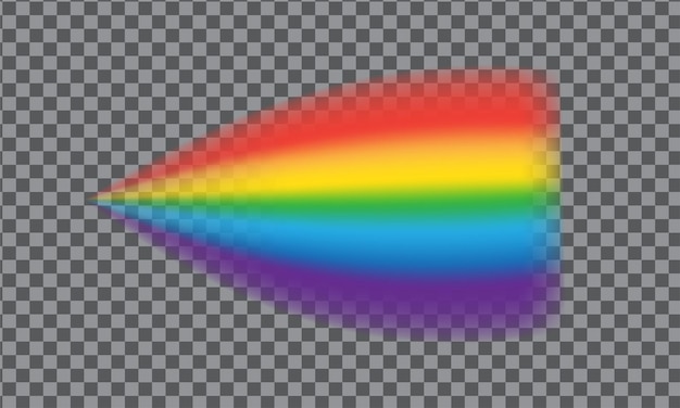 Forma realista de arco iris aislada en un fondo transparente