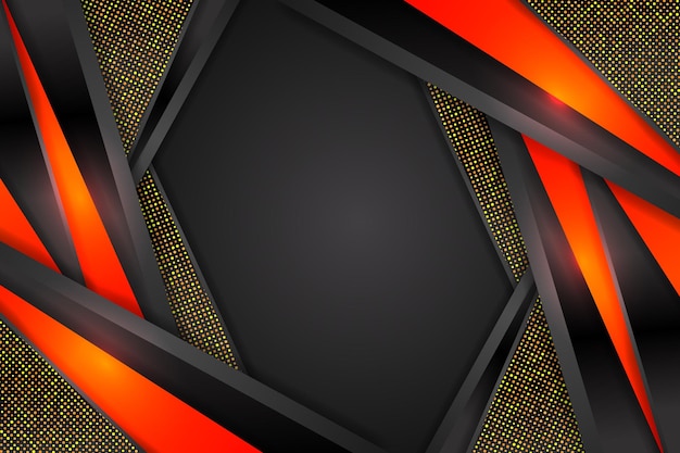 Forma de rectángulo de fondo abstracto con color negro y naranja