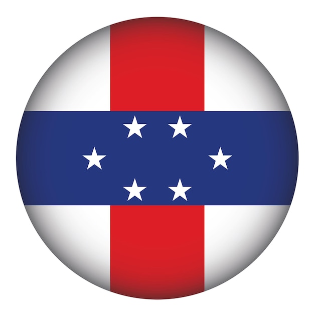 Forma Redonda De La Bandera De Las Antillas Neerlandesas