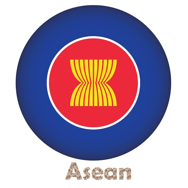 Forma redonda de la bandera de la ASEAN