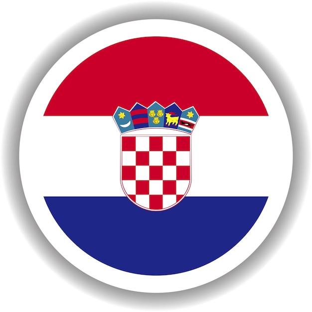 Forma redonda de la bandera de Croacia