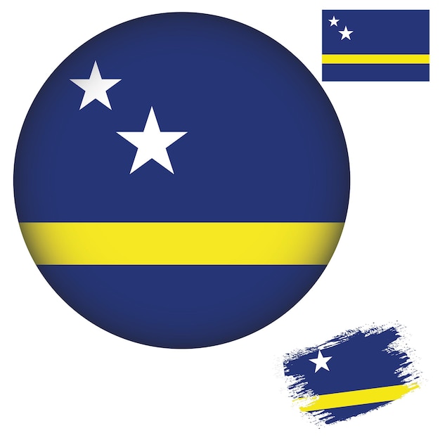 Forma redonda de la bandera de Curazao
