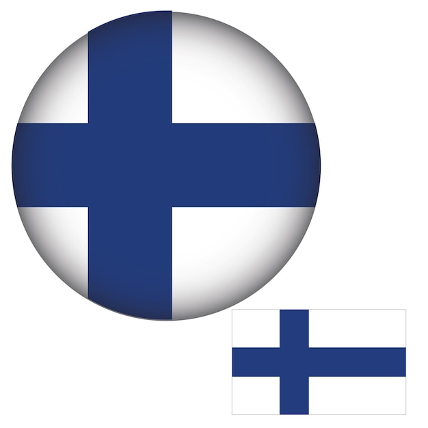 Vector forma redonda de la bandera de finlandia