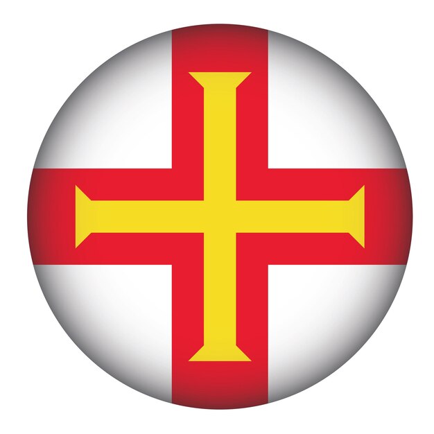 Forma redonda de la bandera de Guernsey