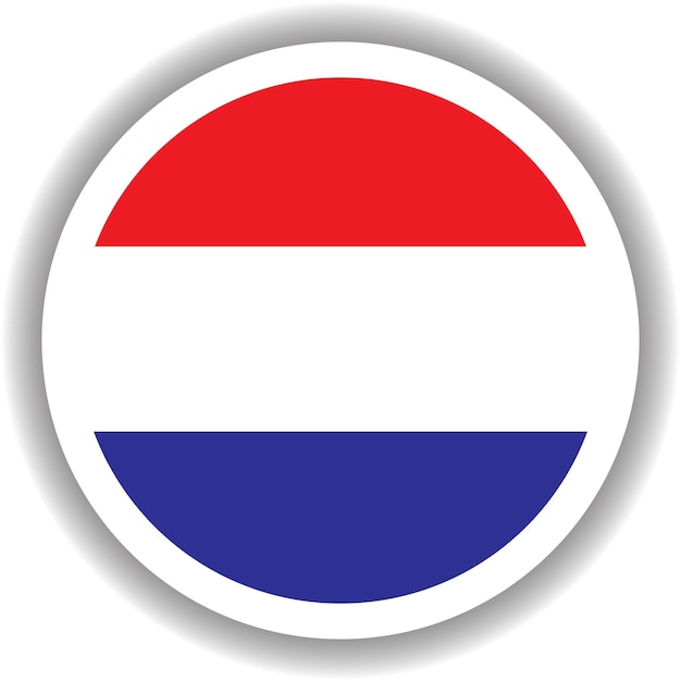 Vector forma redonda de la bandera de holanda