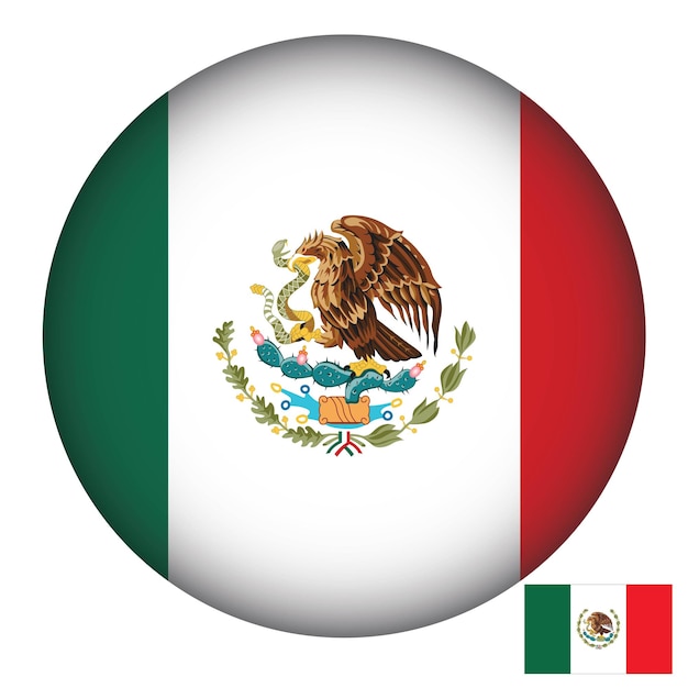 Vector forma redonda de la bandera de méxico