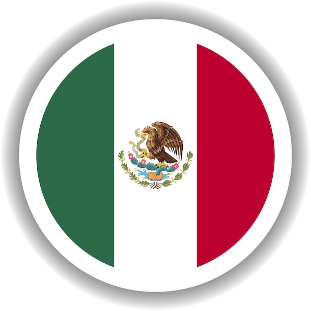 Forma redonda de la bandera de méxico