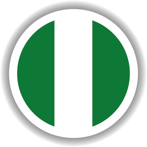 Vector forma redonda de la bandera de nigeria
