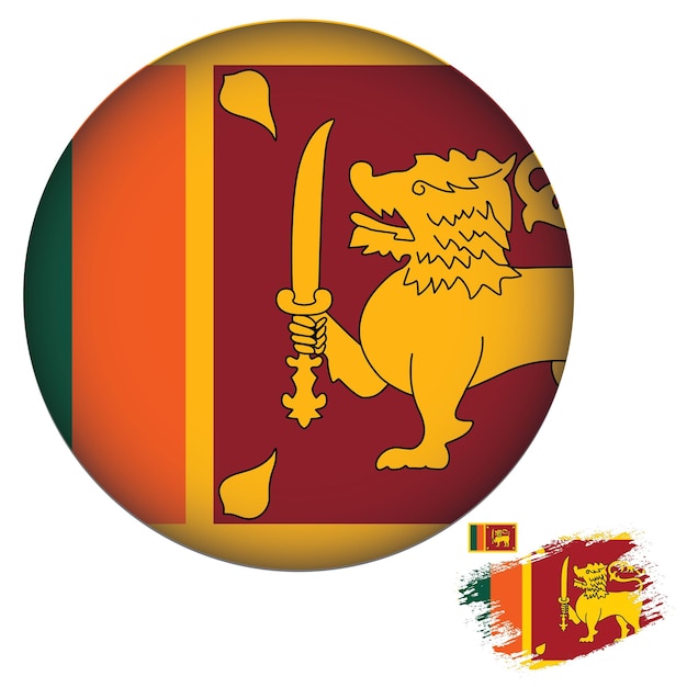 Vector forma redonda de la bandera de sri lanka