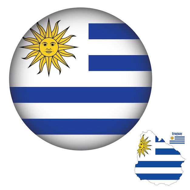 Forma redonda de la bandera de Uruguay