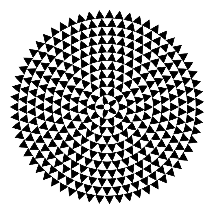 Vector forma redonda con elementos de triángulos vector textura de plantilla de meandro