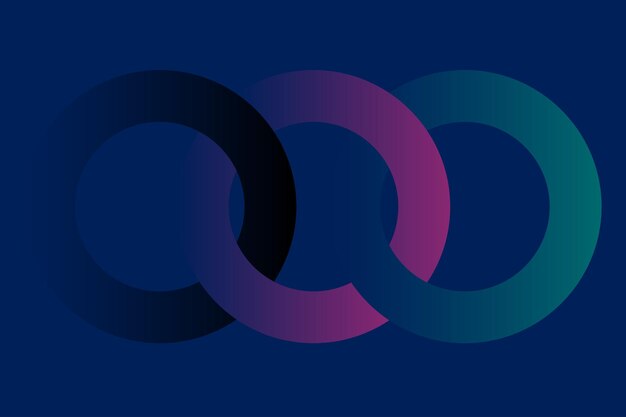 Forma redonda geométrica abstracta en un fondo vectorial azul