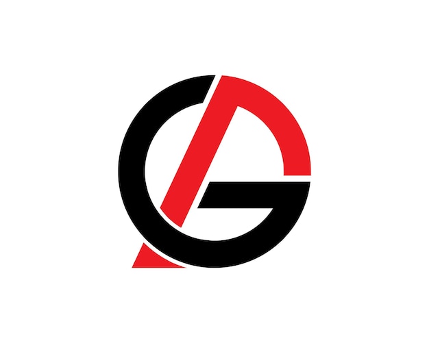 Forma redonda gp pg letra plantilla de diseño de logotipo profesional
