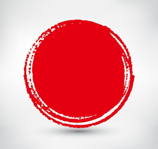 Forma redonda de grunge rojo