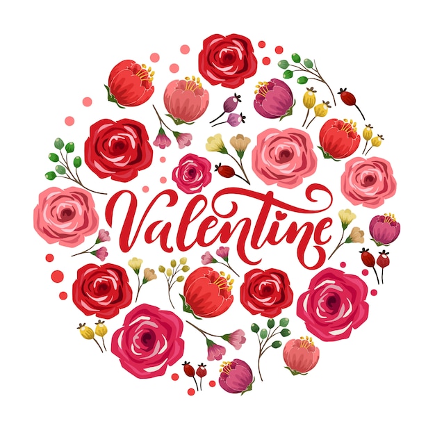 Vector forma redonda de san valentín rosa