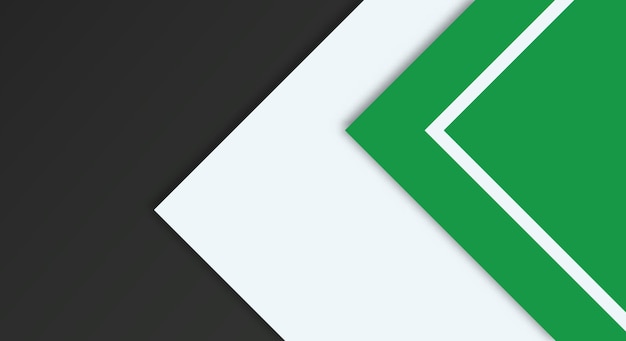 Forma simple abstracta con fondo de color verde, blanco y negro con estilo Papercut para papel tapiz