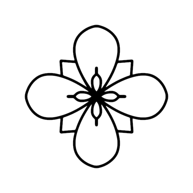 Forma simple flores de mandala elementos florales abstractos motivo floral meditativo signo floral y símbolo