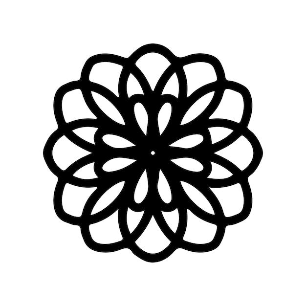 Forma simple flores de mandala elementos florales abstractos motivo floral meditativo signo floral y símbolo