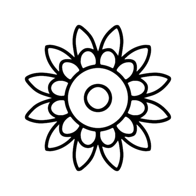 Forma simple flores de mandala elementos florales abstractos motivo floral meditativo signo floral y símbolo