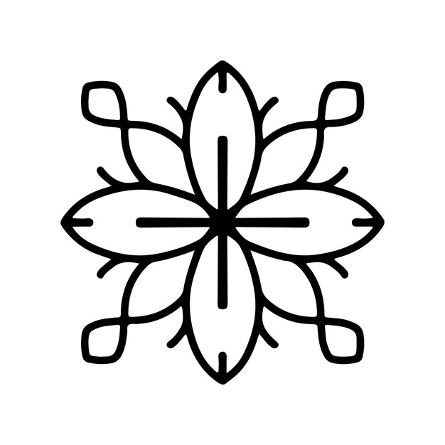 Forma simple flores de mandala elementos florales abstractos motivo floral meditativo signo floral y símbolo