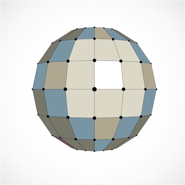 Forma de tecnología de perspectiva con líneas negras y puntos conectados, objeto de estructura poligonal. Elemento facetado gris abstracto para su uso como estructura de diseño en el tema de la tecnología de la comunicación