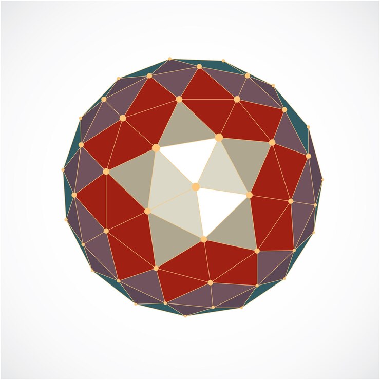 Vector forma de tecnología de perspectiva con líneas y puntos conectados, objeto de estructura poligonal. elemento facetado colorido abstracto para su uso como estructura de diseño en el tema de la tecnología de la comunicación