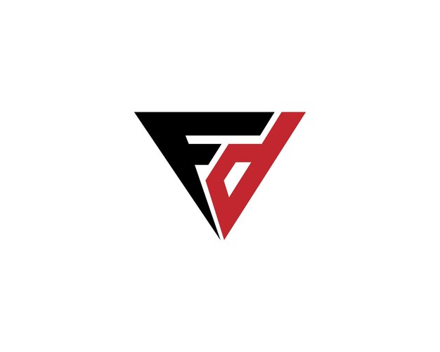 Forma triangular FD letra monograma concepto de diseño de logotipo vectorial