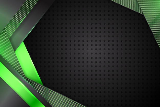 Forma de triángulo de fondo abstracto con color negro y verde