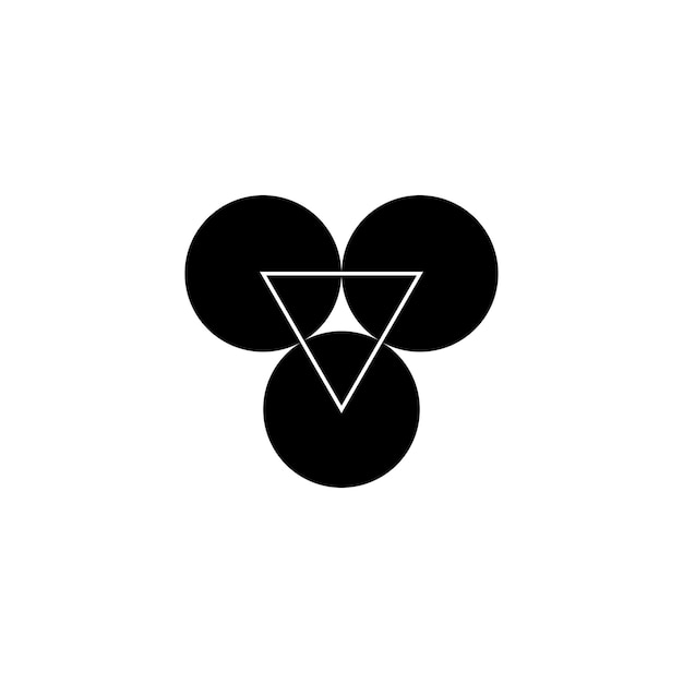 La forma del triángulo en la forma del círculo 3 se puede usar para el sitio web de Logo Gram o el elemento de diseño gráfico