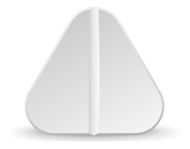 Forma de triángulo de tableta en blanco Droga médica blanca
