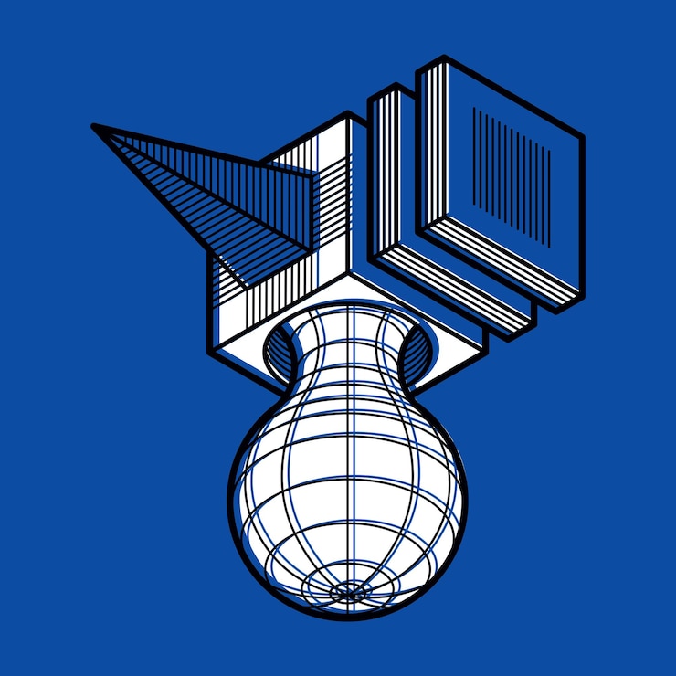 Vector forma tridimensional abstracta, elemento de cubo de diseño vectorial.