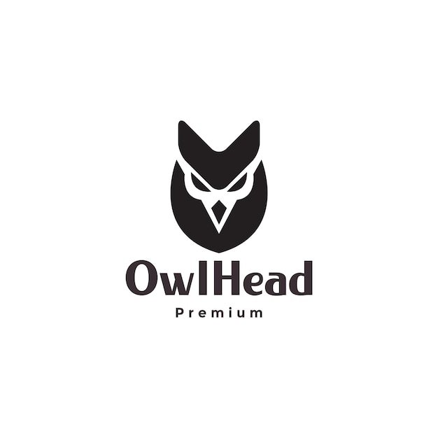 Forma única cabeza búho cara logotipo símbolo icono vector diseño gráfico ilustración idea creativa