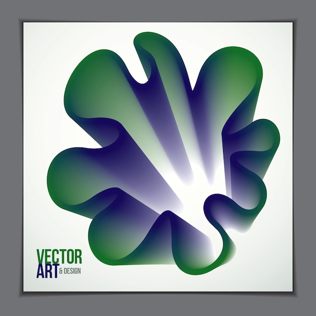 Forma de vector abstracto de flor forrada ondulada, elemento de arte abstracto. Perfecto para tarjeta de regalo, portada, afiche o folleto. Objeto dimensional de onda de color brillante.