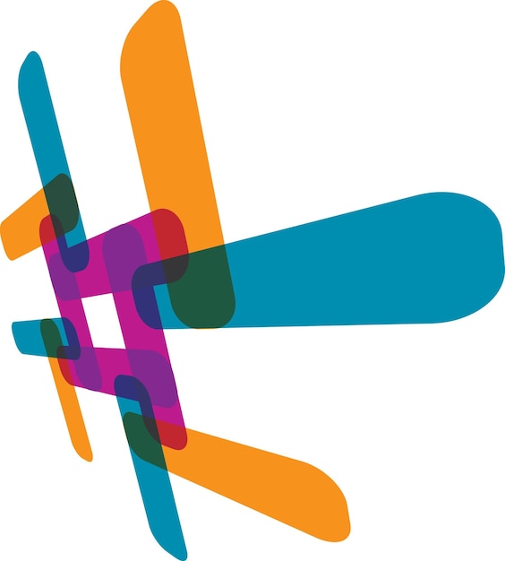 Forma vectorial en forma geométrica de vista en perspectiva para diseño de logotipo personalizado