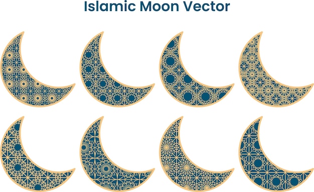 Forma vectorial del patrón de la luna islámica
